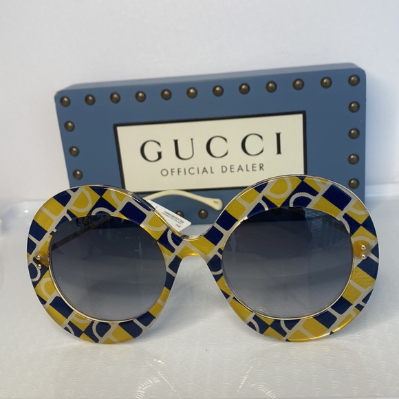 Authentic- NEW GUCCI GG0894S 001 OVERSIZED ROUND FRAME WOMEN’S SUNGLASSES - Picture 7 of 15